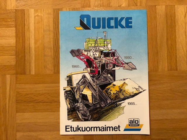 Esite Quicke etukuormaimet vuodelta 1986