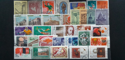 CCCP NEUVOSTOLIITTO 60-luku LEIMATTUJA postimerkkejä 33 kpl