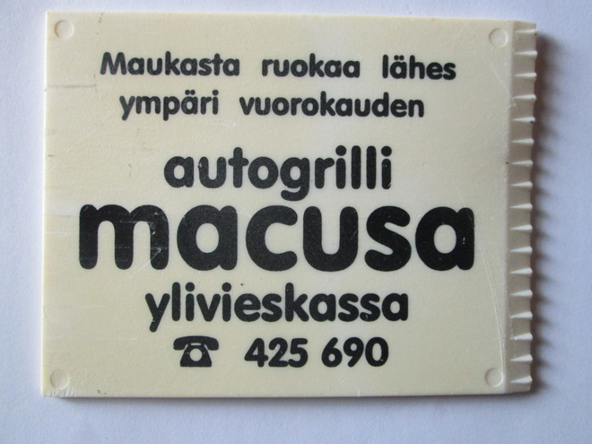 VANHA JÄÄRAAPPA MACUSA AUTOGILLI YLIVIESKA