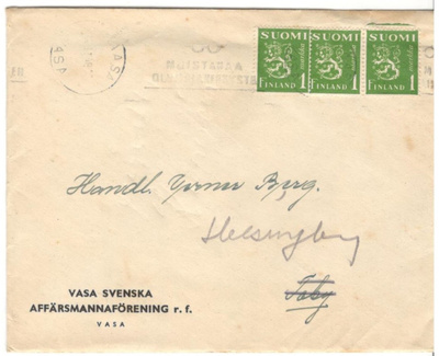 Vaasa,  v. 1948 (sisältö)  firmakuori kotiseutukeräilijälle
