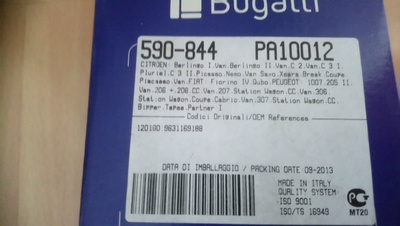 Citroen, Peugeot, Fiat Vesipumppu BUGATTI PA10012, 590-844