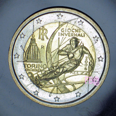 2006 Italia 2 euro juhlaraha Torinon Olympialaiset UNC laatu