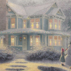 Thomas Kinkade: Lumiukko ja joulukuusi (taittokortti) - pikkukuva 1