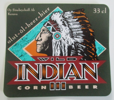 VANHA OLUT ETIKETTI - VILD INDIAN III (K26-37)