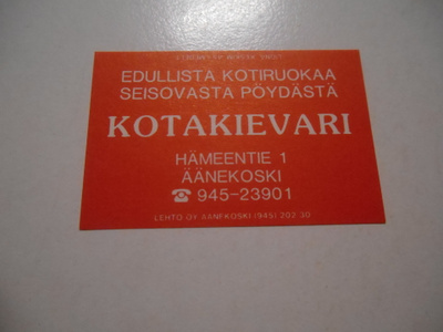 TT Etiketti Kotakievari Äänekoski