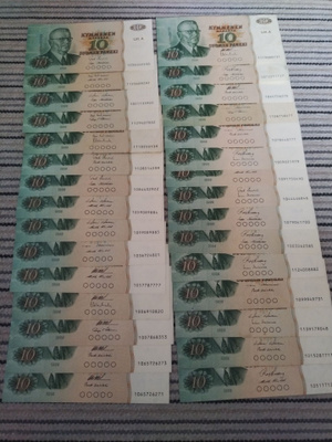 10 markkaa 1980 litt A, 30 kappaletta