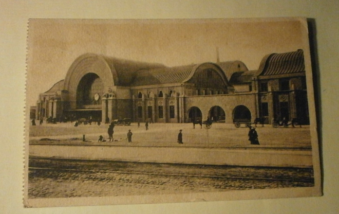Viipuri, Rautatieasema, vossikat, lapsia, p. 1925