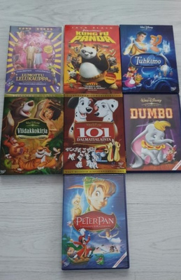 Lasten DVD paketti, Walt Disney, ym. 7 kpl