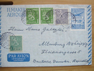 Ilmakirje ehiö Koikkalasta DDR:ään 1957?