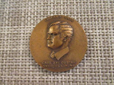 Carl Gustaf XVI Sveriges Konung mitali Finland 1974.