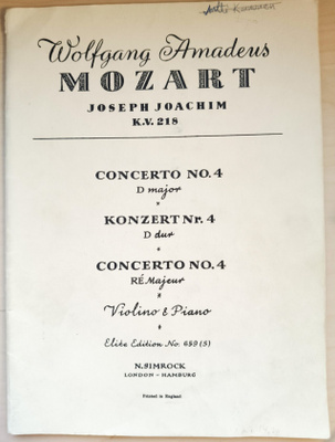 Wolfgang Amadeus Mozert: Concerto No. 4 D major
