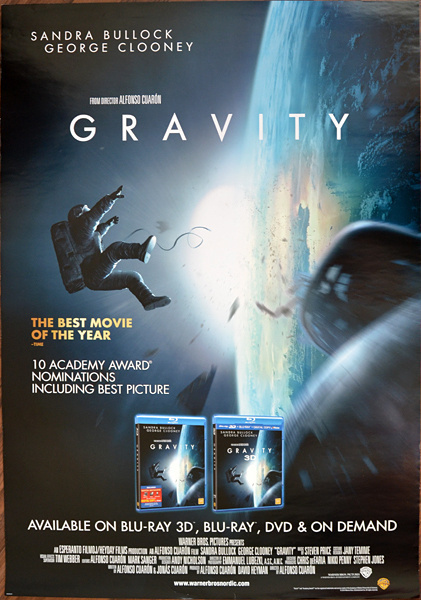 Elokuvajuliste: Gravity (Sandra Bullock, George Clooney)