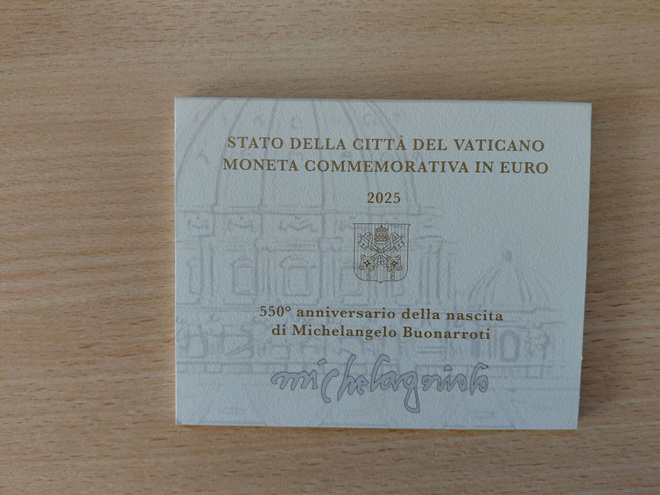 Vatikaani 2 euro juhlaraha Michelangelo Buonarroti 2025