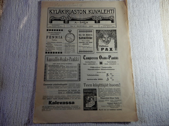 KYLÄKIRJASTON KUVALEHTI  4-1909
