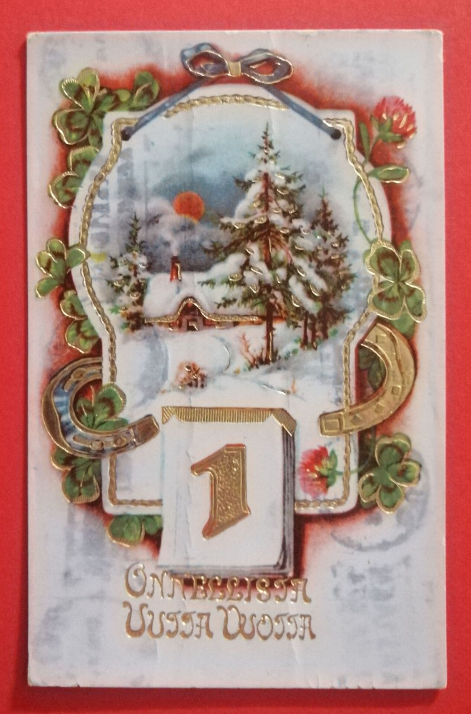 Vanha uudenvuoden kortti kulk. 1940