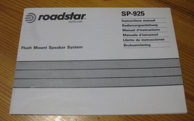 Roadstar Auto-Hifi manuaali