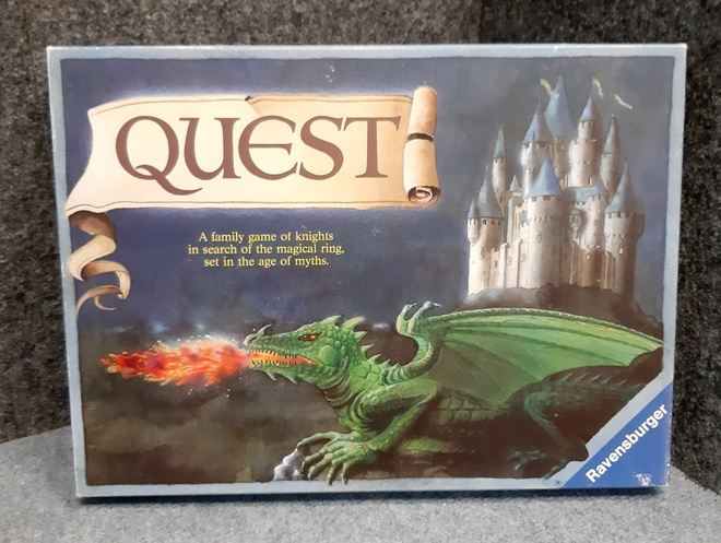 QUEST LAUTTAPELI. 1984 RAVENSBURGER (suomenkieliset ohjeet)