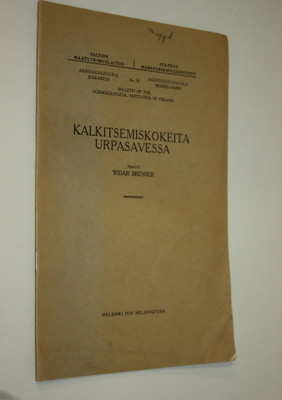 Widar Brenner : Kalkitsemiskokeita urpasavessa