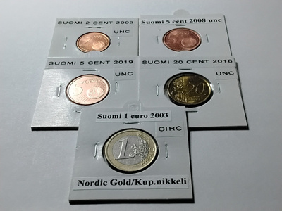 Suomi eurokolikot yht. 5 kpl