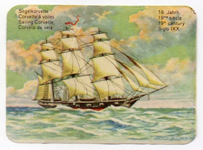 LAIVANELKKU / Purjealus navakassa tuulessa. 1900-l:n alku.