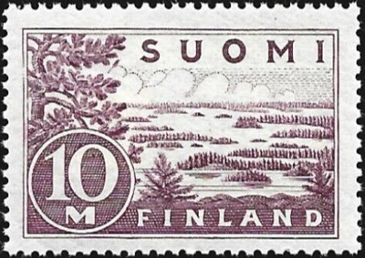 1930 Saimaa 10 mk punertavanlila ** Lape 156 II c SP Lm 4