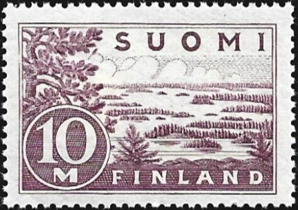 1930 Saimaa 10 mk punertavanlila ** Lape 156 II c SP Lm 4