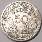 France. 50 centimes 1942. - pikkukuva 1