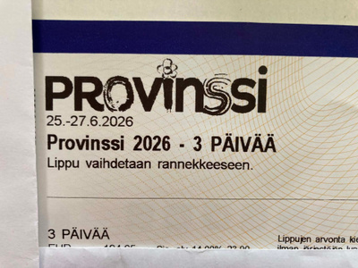 Provinssi 2026 lippu 3 päivää