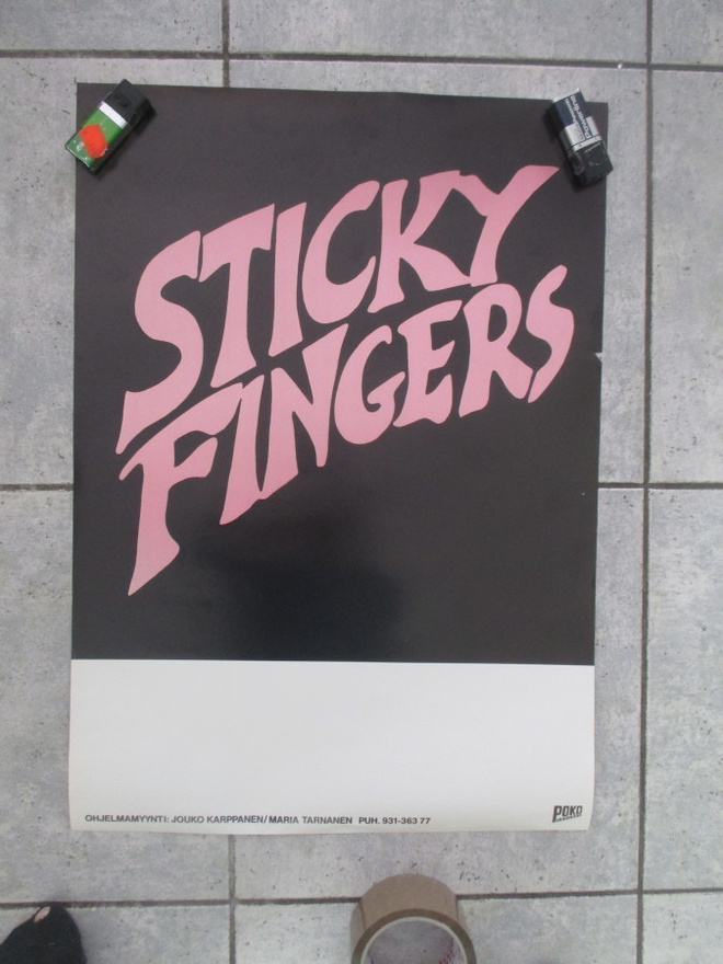 STICKY FINGERS - vanha orig keikkajuliste !!
