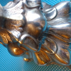 Kynttilänjalka Barokki metallia, käytetty vanha, 19 cm - pikkukuva 2