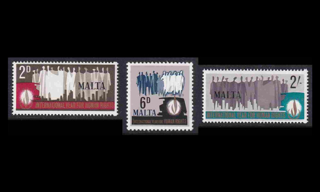 Malta 370-2 ** Ihmisoikeuksien vuosi (1968)
