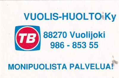 Vuolijoki, Vuolis - Huolto Ky, TB  8/15