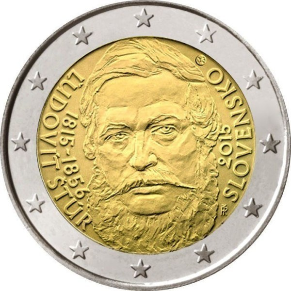 ** SLOVAKIA 2€ 2015 Ludovit Stur pillerissä **
