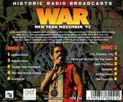 WAR - NEW YORK 92 2CD