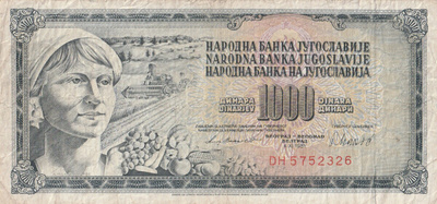 Jugoslavia 1000 dinaria  1981