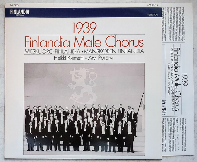 MIESKUORO FINLANDIA: 1939 – LP 1987 - Finlandia Male Chorus