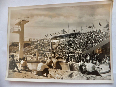 VANHA Postikortti Helsinki Uimastadion Olympia 1952