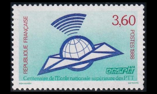 Ranska 2663 ** Posti- ja telekorkeakolulu 100v (1988)