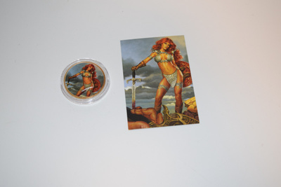 Red sonja 50 anniversary gold coin