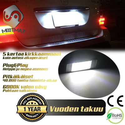 Peugeot LED rekisterikilven valot — kirkkaan valkoinen 600