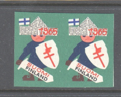 1965  Tub joulumerkki hammastamaton pari postituoreena.