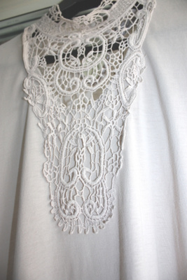 Pitsi pusero L ZARA ivory iätön ajaton boho romanttinen