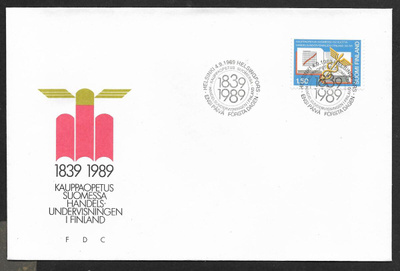 Kauppaopetus Suomessa 150v 1989 FDC (LAPE 1088)