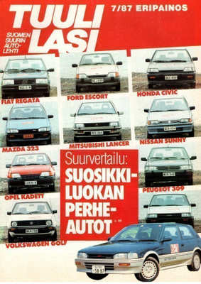 Opel Kadett vertailutesti -esite, 1987