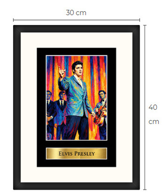Uusi Elvis Presley art print kehystetty 30 cm x 40 cm