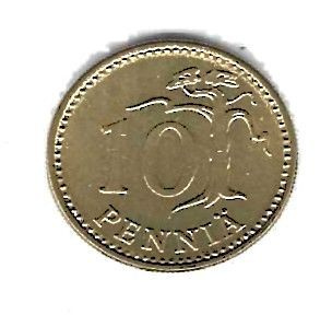 1978 10 PENNIÄ KOLIKKO KÄYTETTY