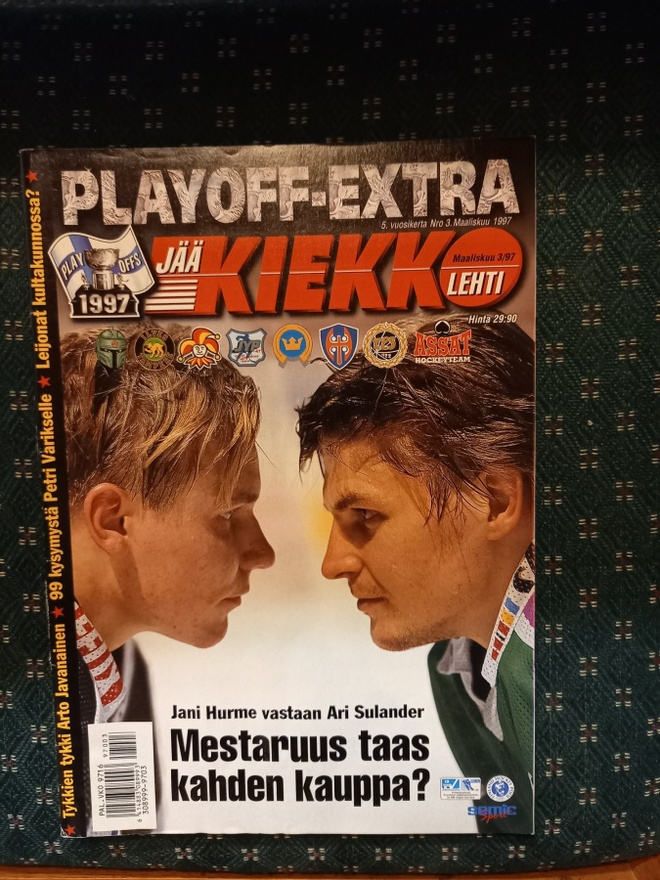3/97 jääkiekkolehti (kannessa Jani Hurme ja Ari Sulander)