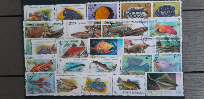 KALOJA LEIMATTUJA postimerkkejä 24 kpl