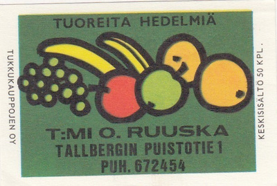 T:mi O. Ruuska . Tallbergin Puistotie 1.   b357