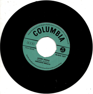 HERMAN'S HERMITS: Listen People / You Won't Be Leaving  7"
